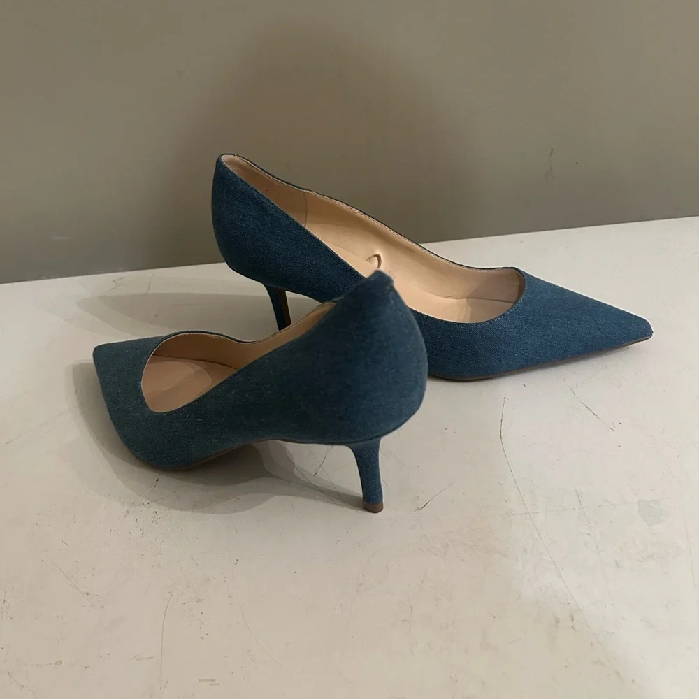 Marc Fisher Blue Pointed Toe Heels - Picture 4 of 8